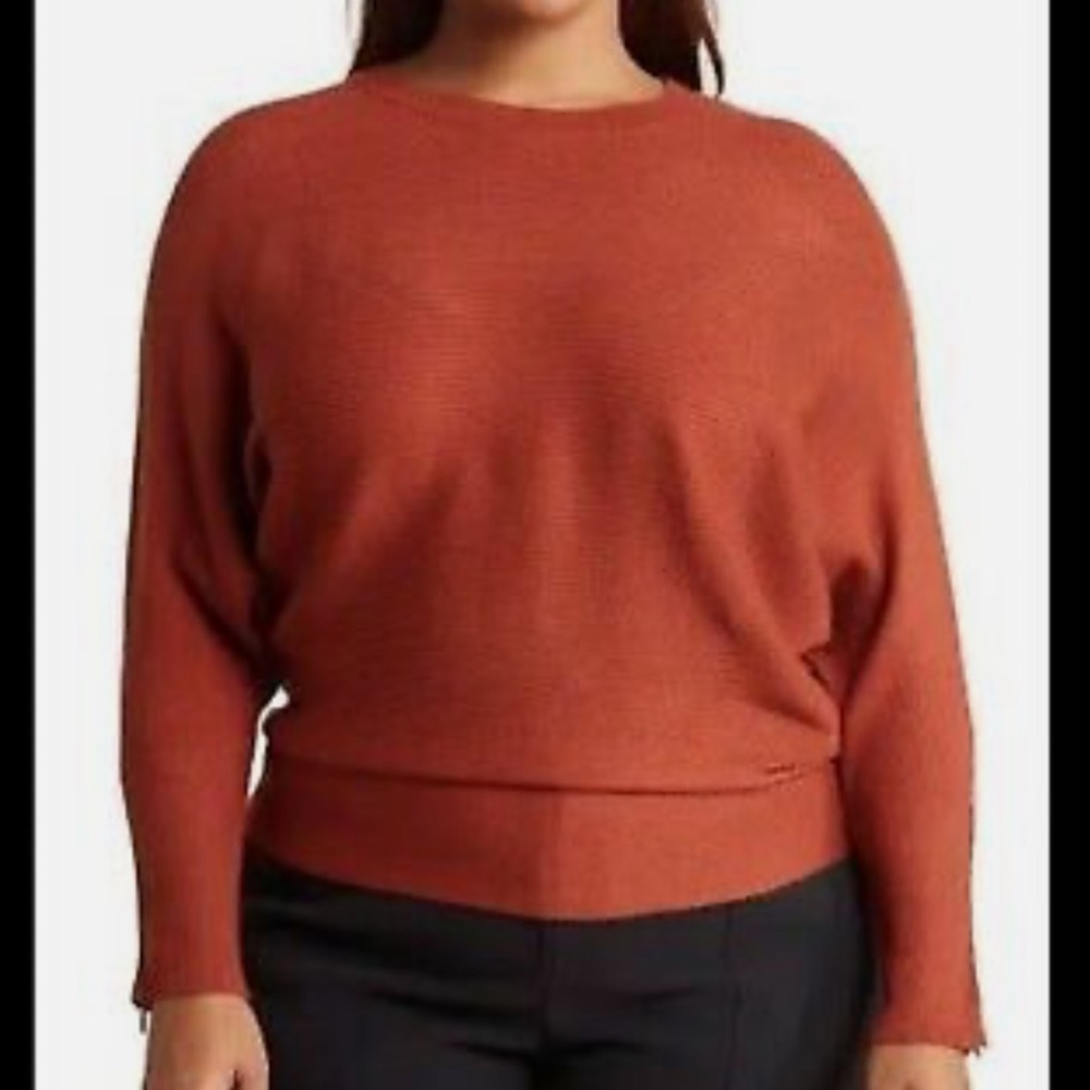 Philosophy | Ribbed Batwing Sweater with Zipper Sleeve Detail